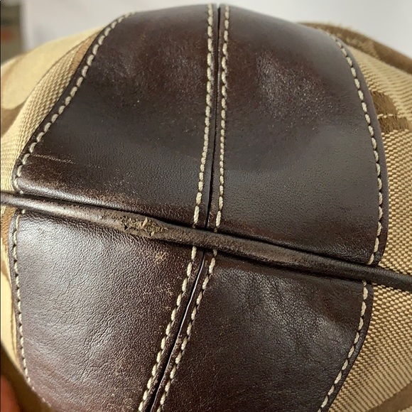 Vintage Lg Coach Sign. Canvas Hobo Shoulder Bag - Picture 7 of 10